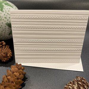 Lace Scallops Embossed Holiday Cards, White Holiday Cards Set, Handmade Elegant